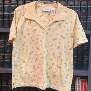 Lizgolf Womens M Yellow Polo Golf Shirt